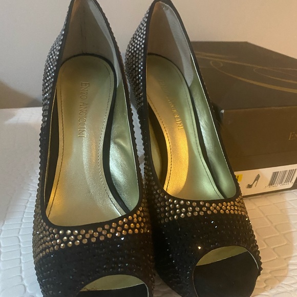 Enzo Angiolini size 8 peep toe heels - Picture 6 of 9